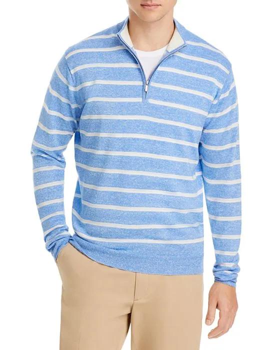 Long Bay Striped Quarter Zip Sweater