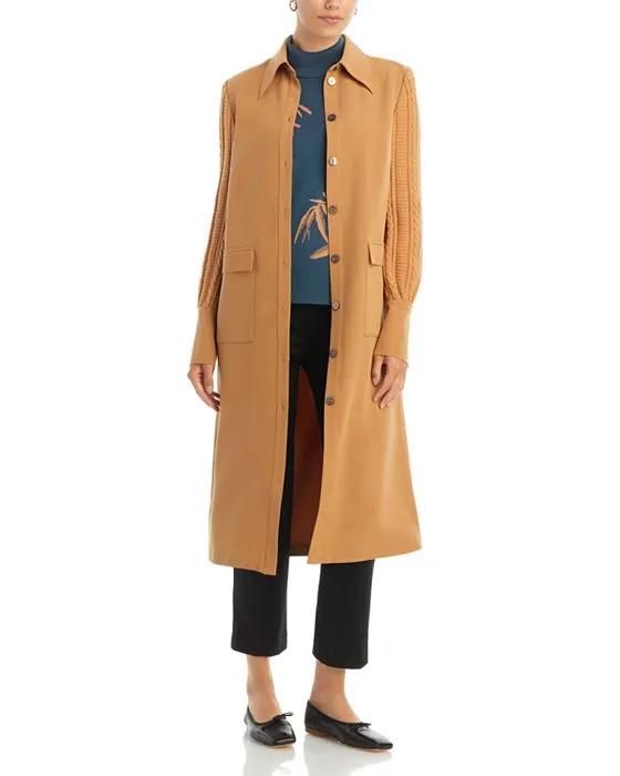 Long Mixed Media Jacket