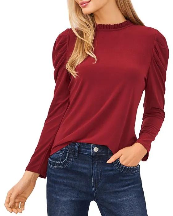 Long Puff Sleeve Knit Top