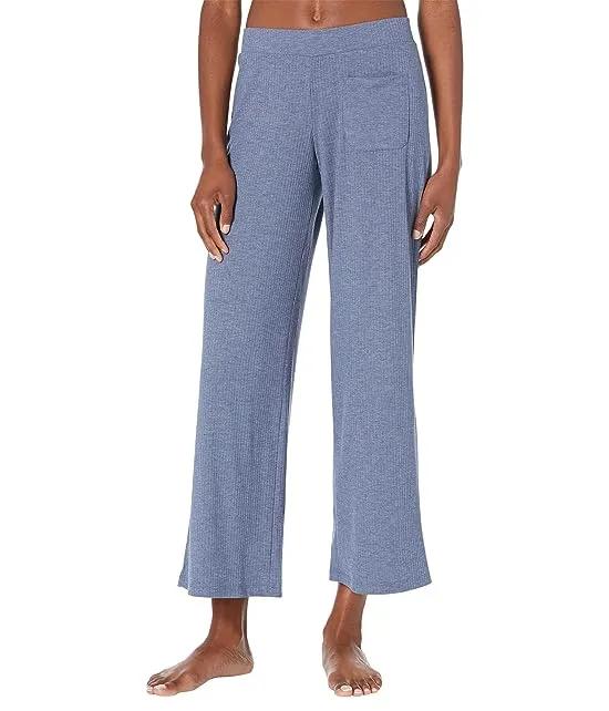 Long Ribbed Flare Pajama Lounge Pants