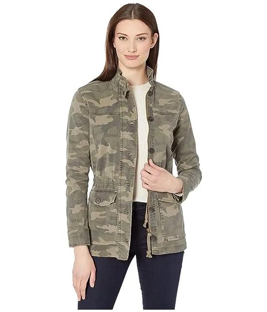 Long Sleeve Button-Up Two-Pocket Camo Utility Jacket