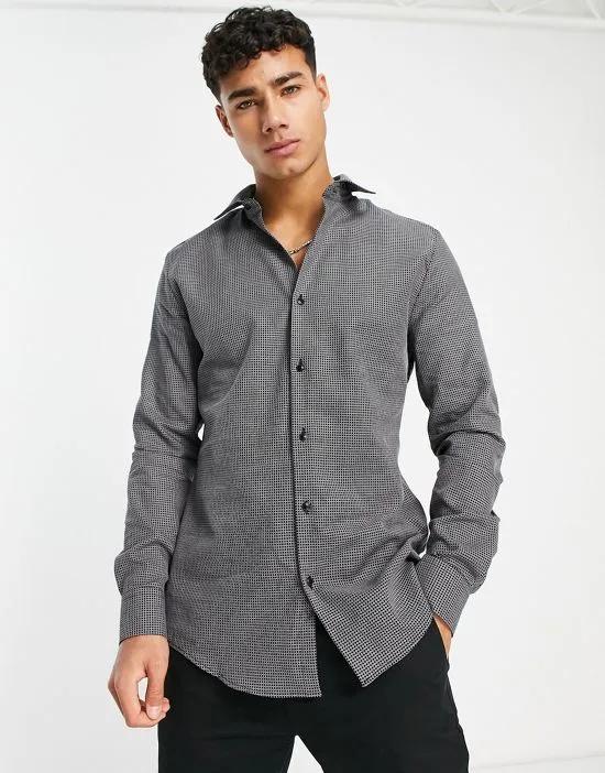 long sleeve geo shirt in gray