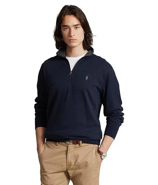 Long Sleeve Lux Jersey Quarter Zip Pullover