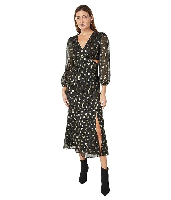 Long Sleeve Maxi Dress with Side Cutouts