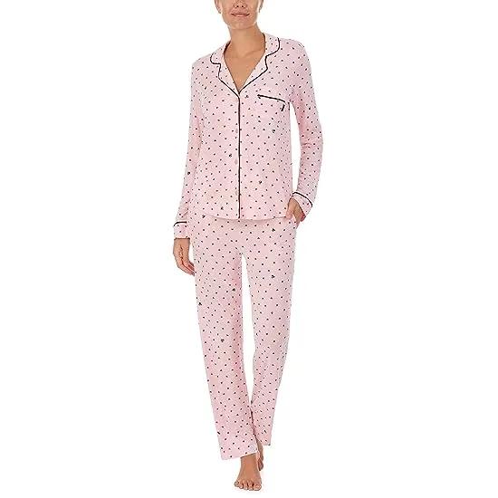 Long Sleeve Notch Collar Pajama Set