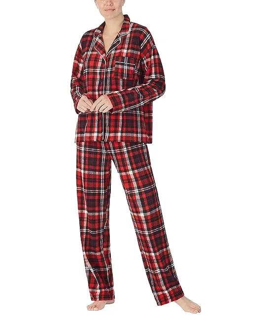 Long Sleeve Notch Pajama Set