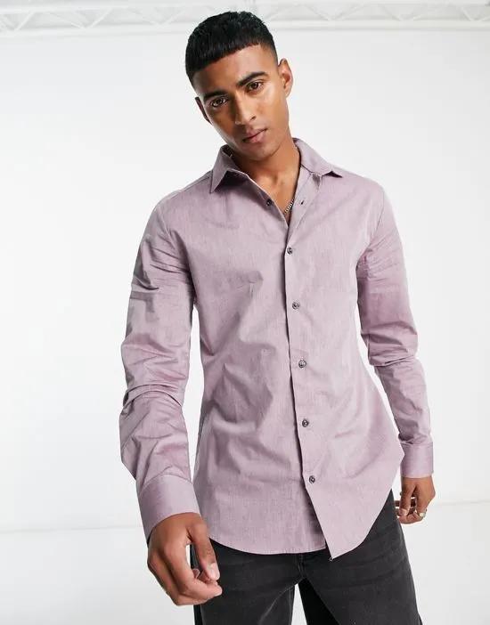 long sleeve palmer shirt in dark purple