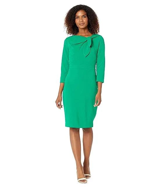 Long Sleeve Sheath with Bow Neck Detail
