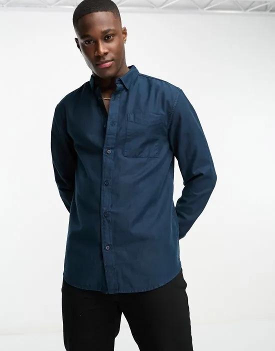 long sleeve shirt in dark blue