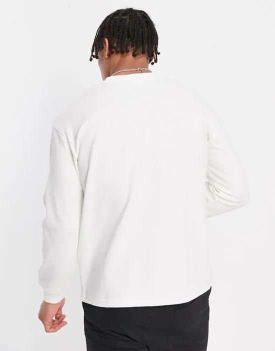long sleeve T-shirt in off white Exclusive to ASOS