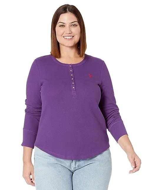Long Sleeve Thermal Henley Top