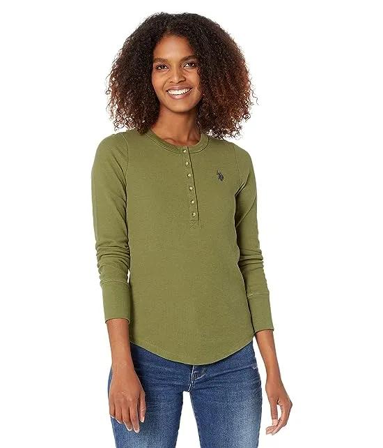 Long Sleeve Thermal Henley Top