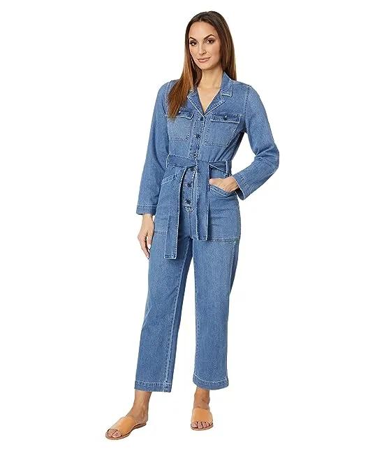 Long Sleeve Tie-Waist Coverall in Claireville Wash
