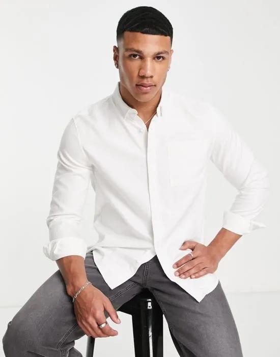 long sleeve twill smart shirt in white