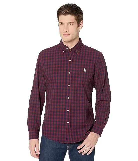 Long Sleeve Two-Color Poplin Woven Shirt