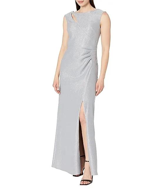 Long Sleeveless Dress with Shoulder Cutout