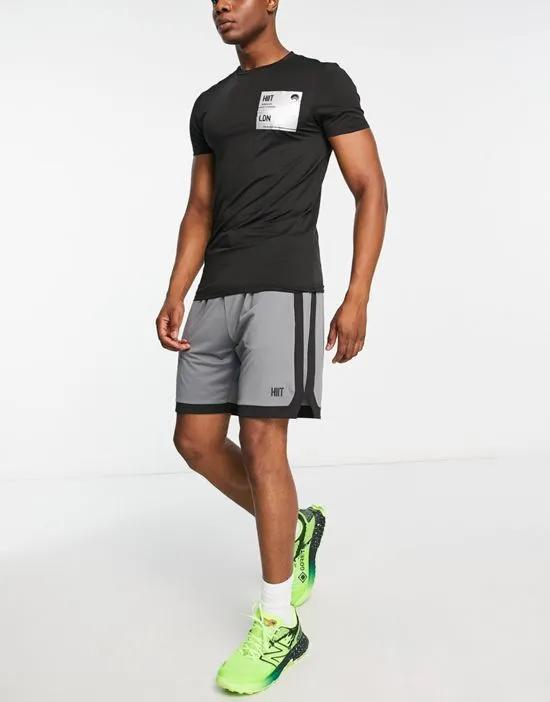 longline mesh shorts with contrast panels