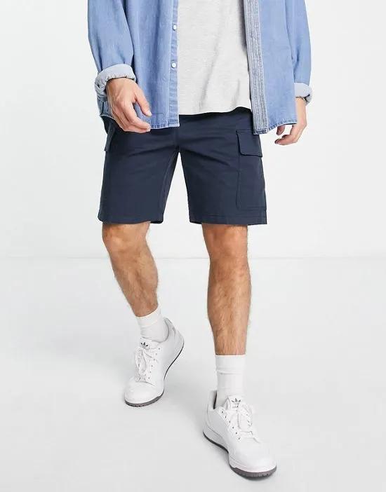 loose fit cargo shorts in navy