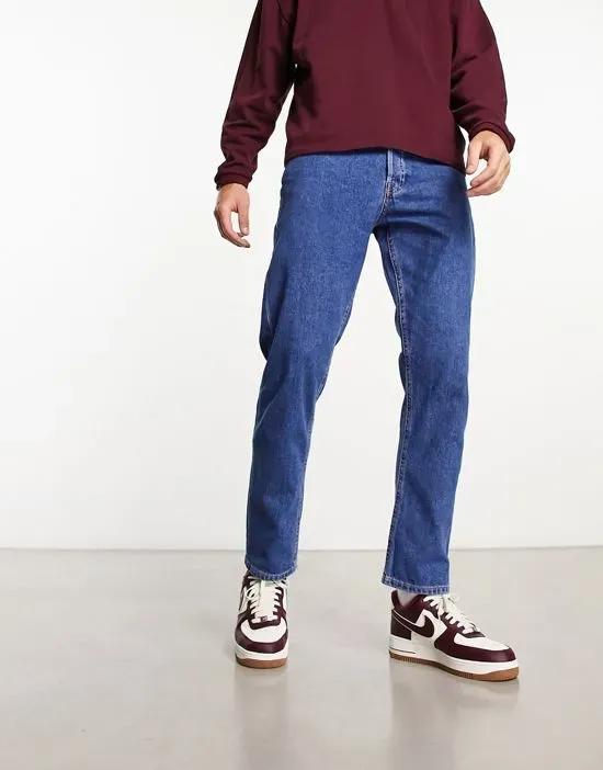 loose fit jeans in mid blue