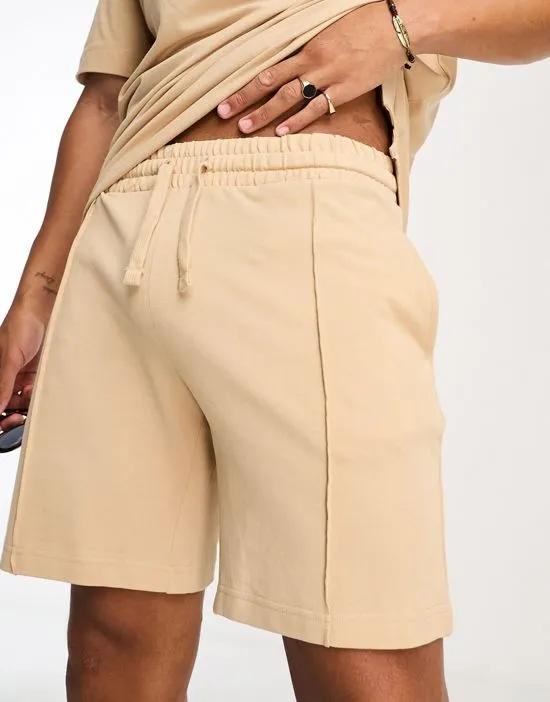 loose fit short in sand - part of a set