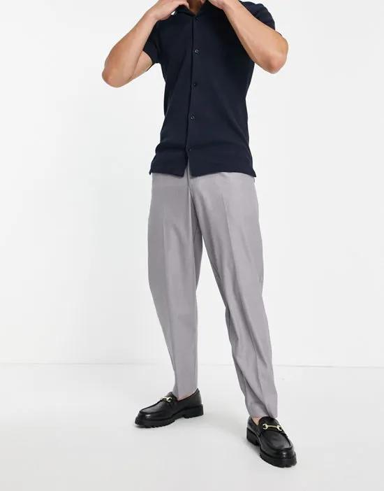 loose fit smart pants in gray