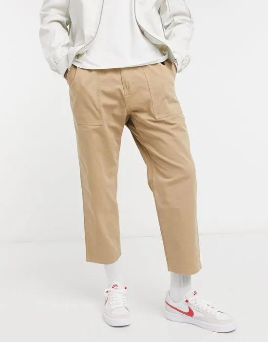 loose tapered pants in stone