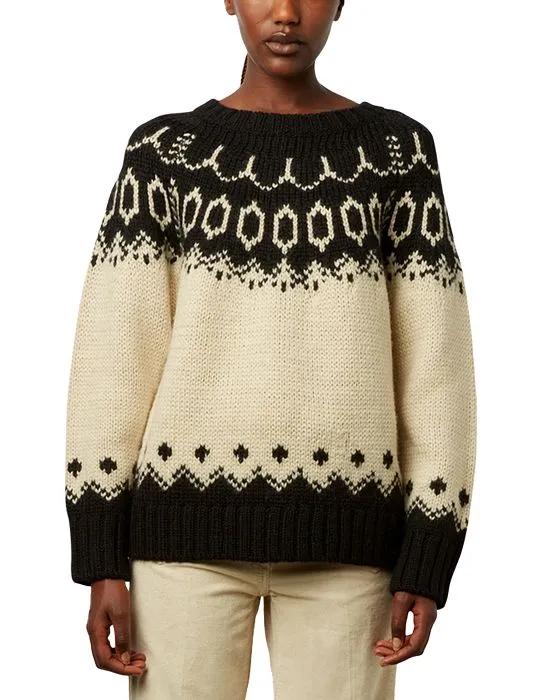 Louness Round Neck Wool Blend Sweater