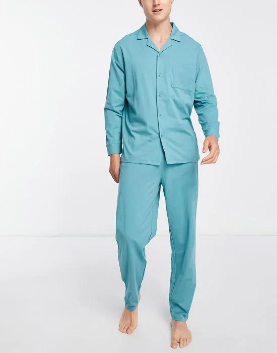 lounge jersey shirt and pants in blue