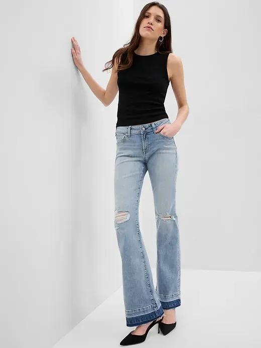 Low Rise '70s Flare Jeans with Washwell