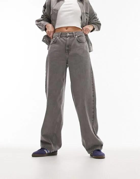 low rise 90s jeans in gray