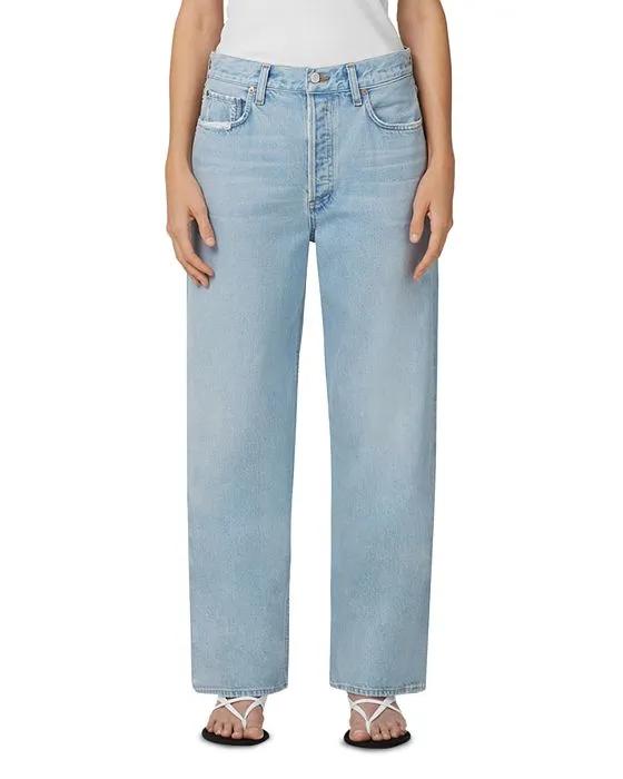 Low Slung Baggy High Rise Wide Leg Jeans in Shake