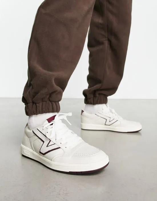 Lowland CC sneakers in cream and burgundy