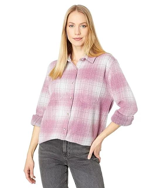 Lumber Plaid Sweater-Knit Shirt Jacket Shacket