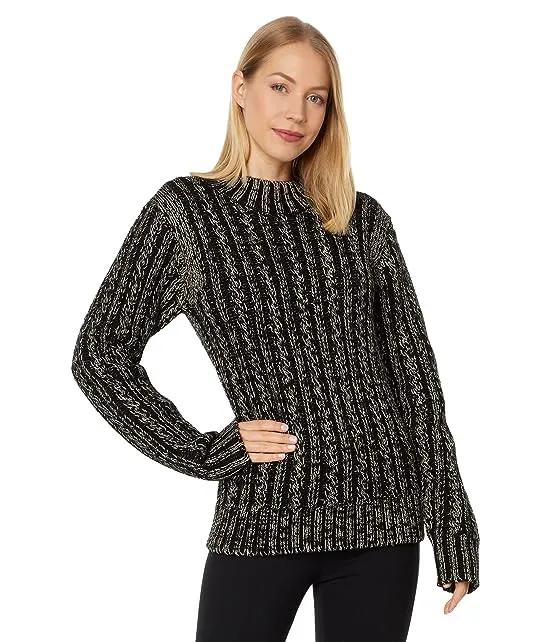 Lurex Cable Knit Sweater