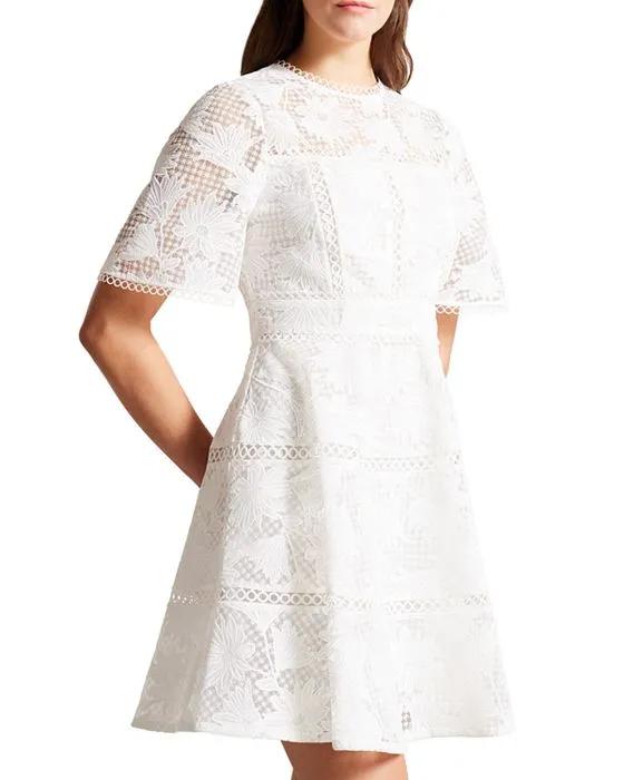 Lydiiha Tiered Lace Fit and Flare Dress