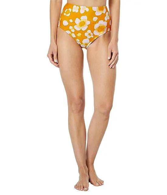 Madewell Second Wave Retro High-Waisted Bikini Bottom in Watercolor Floral