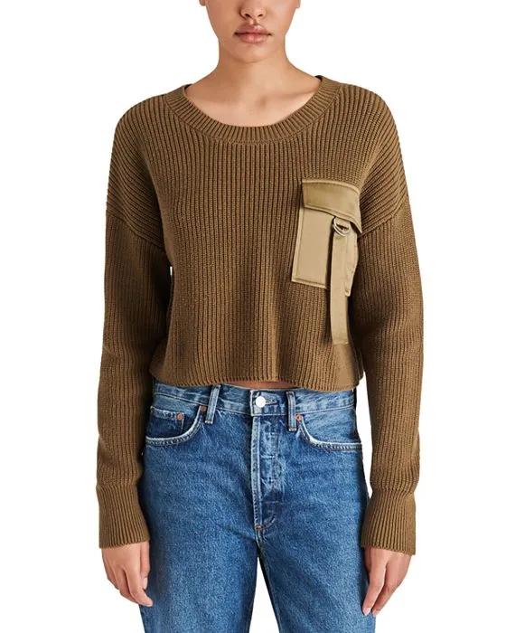 Madison Satin Pocket Sweater