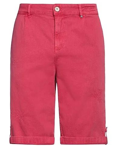 Magenta Cotton twill Shorts & Bermuda