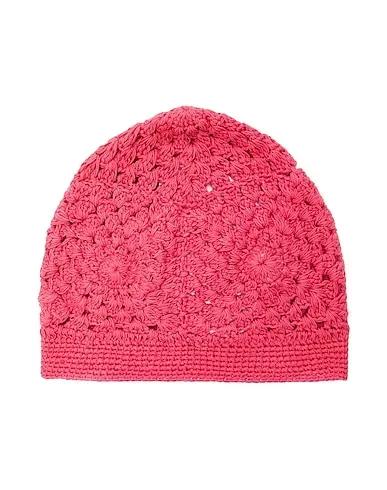 Magenta Knitted Hat ORGANIC COTTON CROCHET CLOCHE HAT
