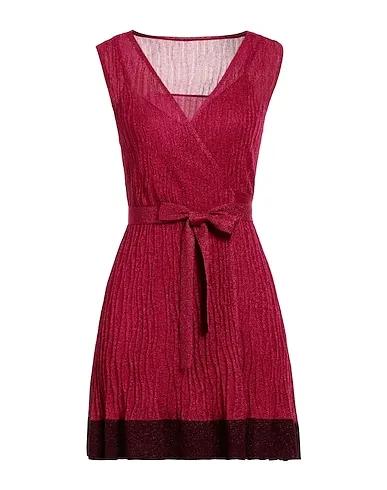 Magenta Knitted Pleated dress