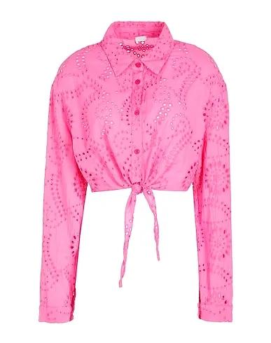 Magenta Lace shirts & blouses COTTON SHIRT W/ FRONT KNOT