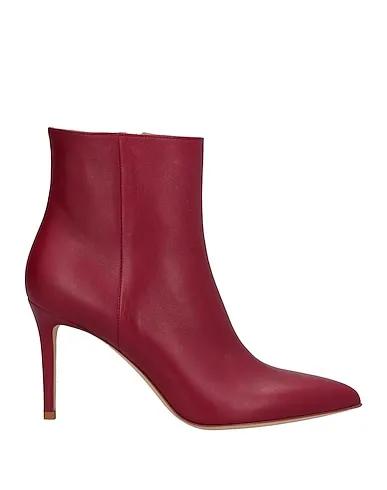 Magenta Leather Ankle boot