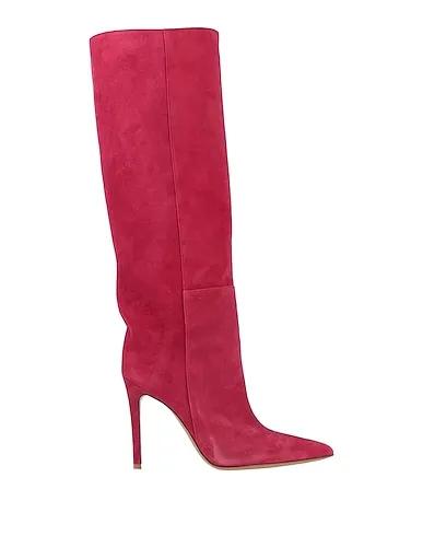 Magenta Leather Boots