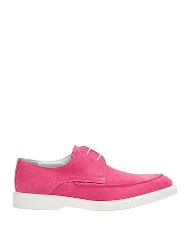 Magenta Leather Laced shoes SUEDE DERBY SHOES
