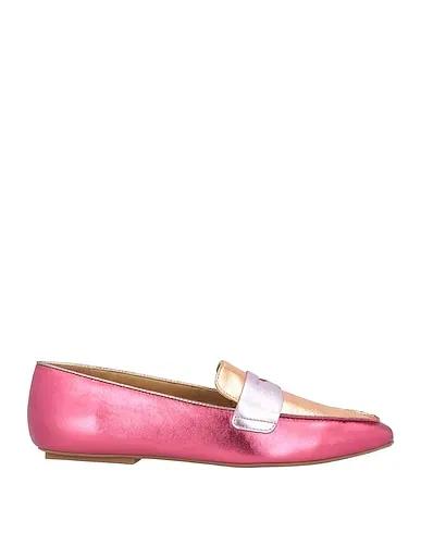 Magenta Leather Loafers