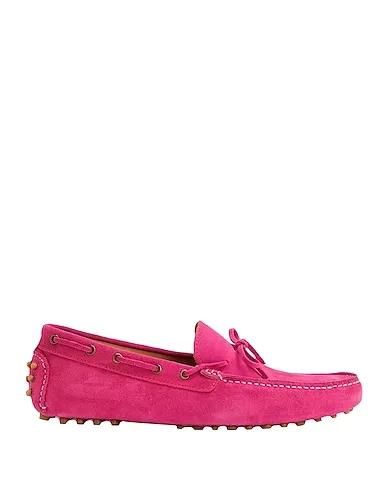 Magenta Leather Loafers SUEDE DRIVING SHOES
