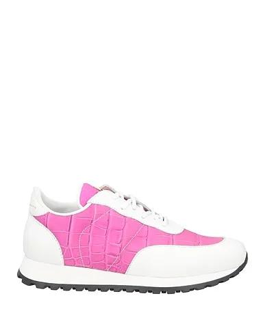 Magenta Leather Sneakers