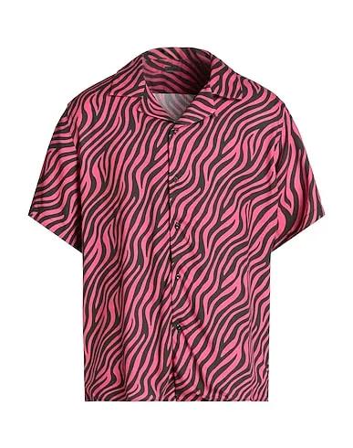Magenta Patterned shirt PRINTED VISCOSE COLLAR CAMP SHIRT

