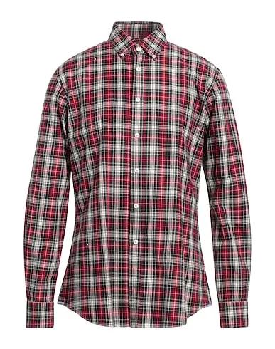Magenta Plain weave Checked shirt
