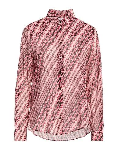 Magenta Plain weave Floral shirts & blouses